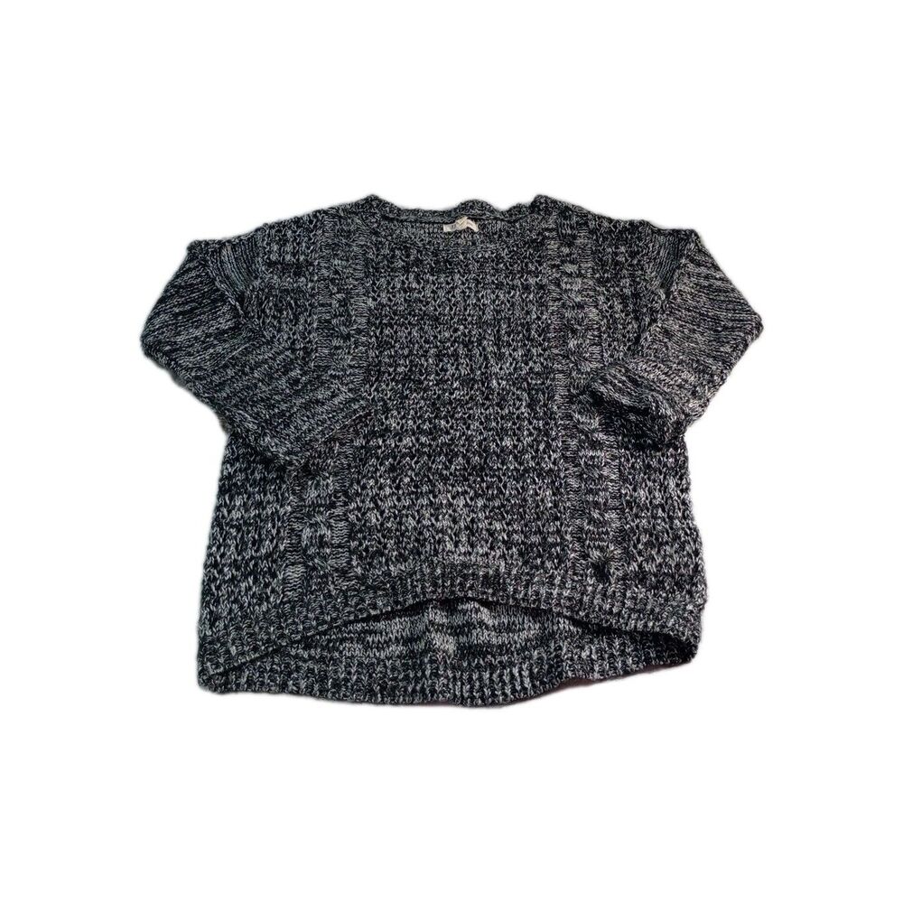 JJ Basics Black/Gray Long Sleeve Pullover  Womens Sweater Size Medium